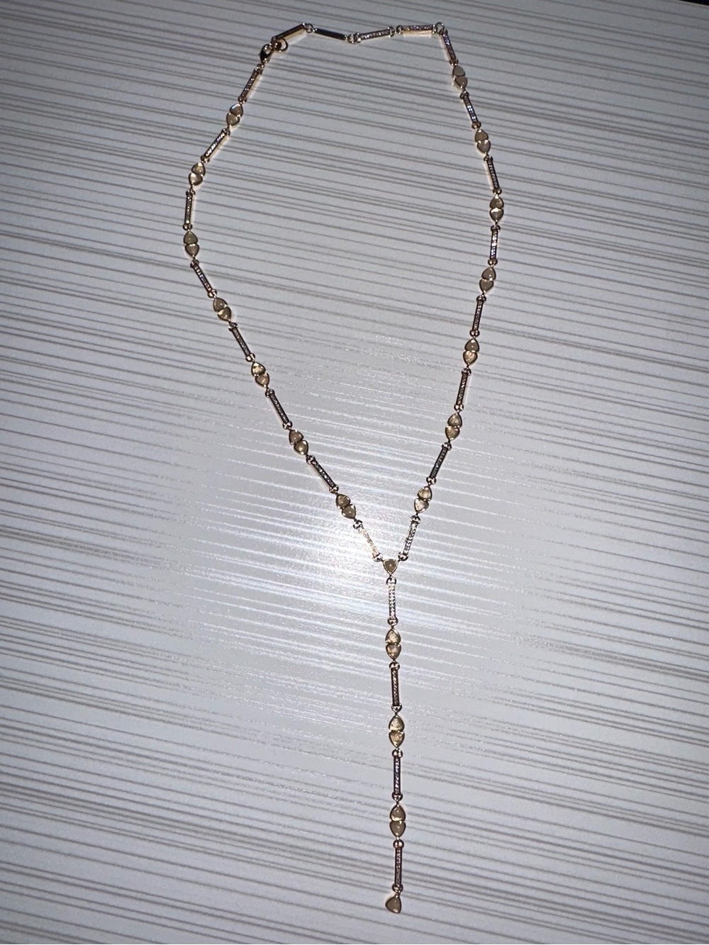 ✨ Lili Claspe Gold Crystal Lariat Necklace ✨